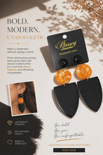 Load image into Gallery viewer, Orange &amp; Black Earrings
