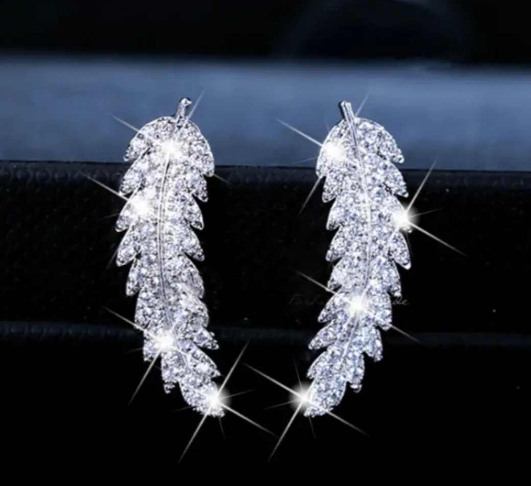 Silver Leaf Stud Earrings