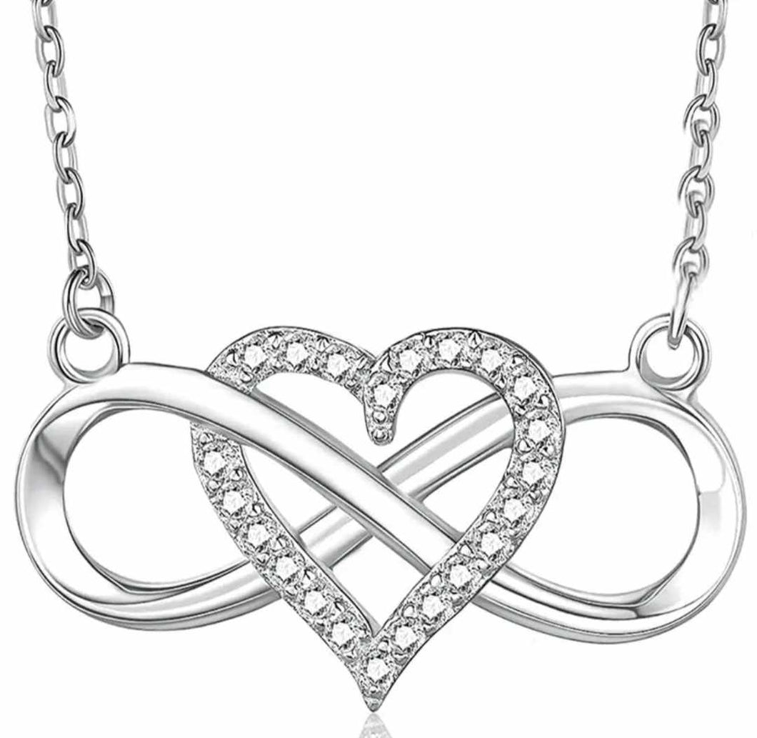 Silver Infinity Heart Necklace