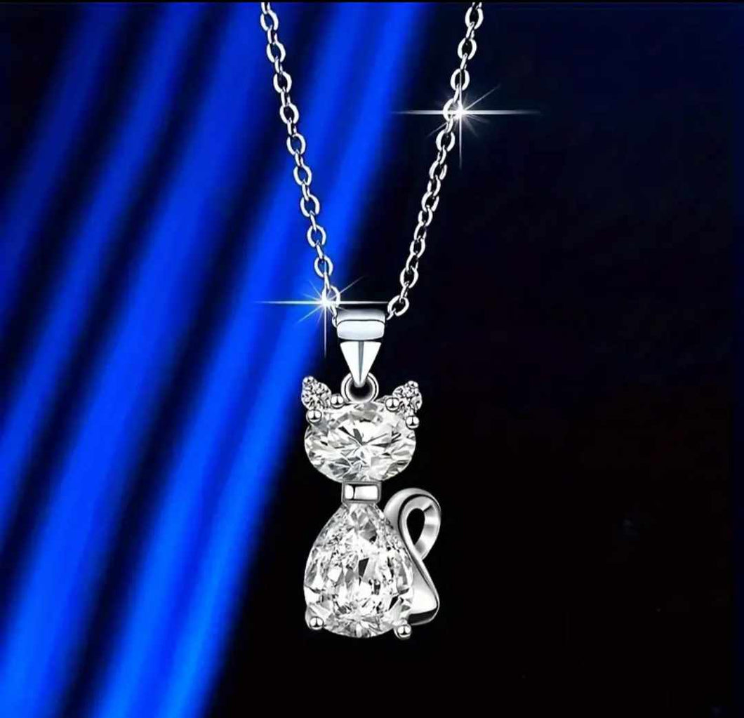 Rhinestone Cat Necklace