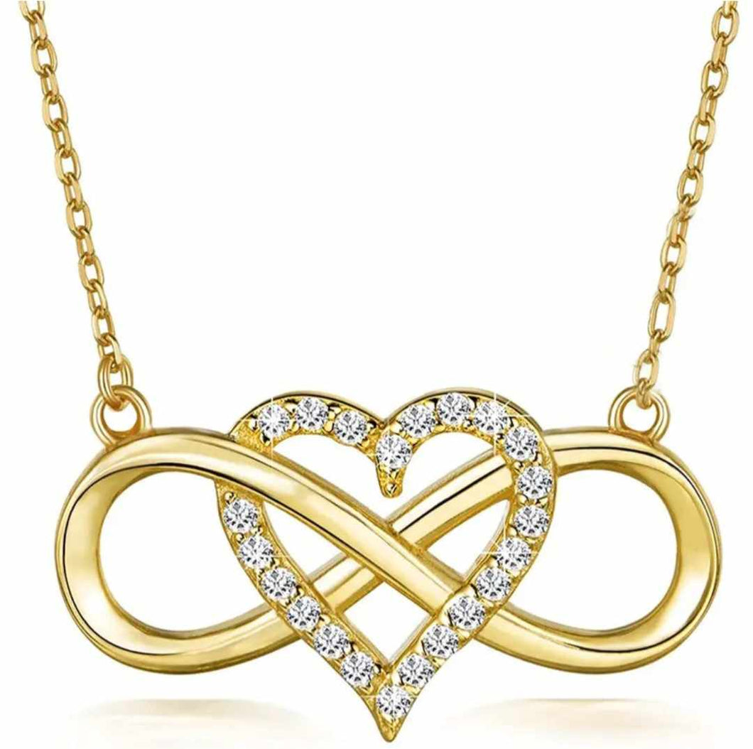 Gold Infinity Heart Necklace